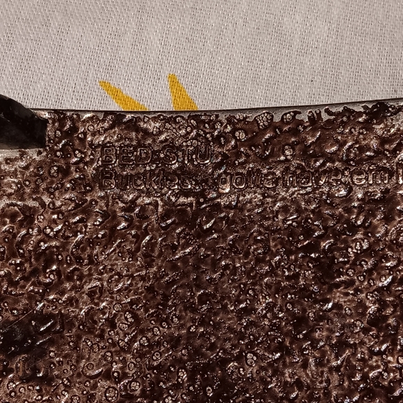 Bed Stu Belt Buckle Vintage Leather Metal Cowboy Western - Picture 3 of 3